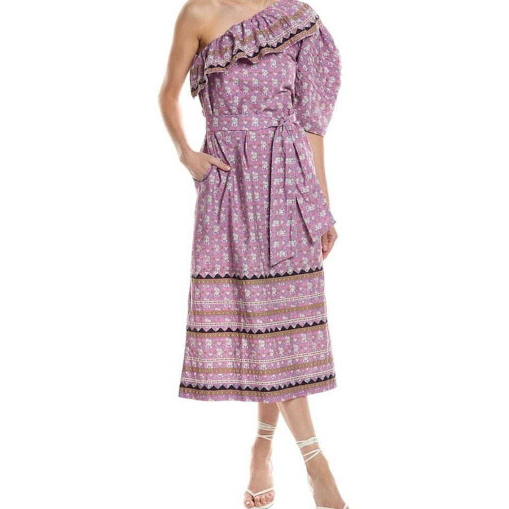 Sea New York One-Shoulder Lilac Dress with Floral Print
